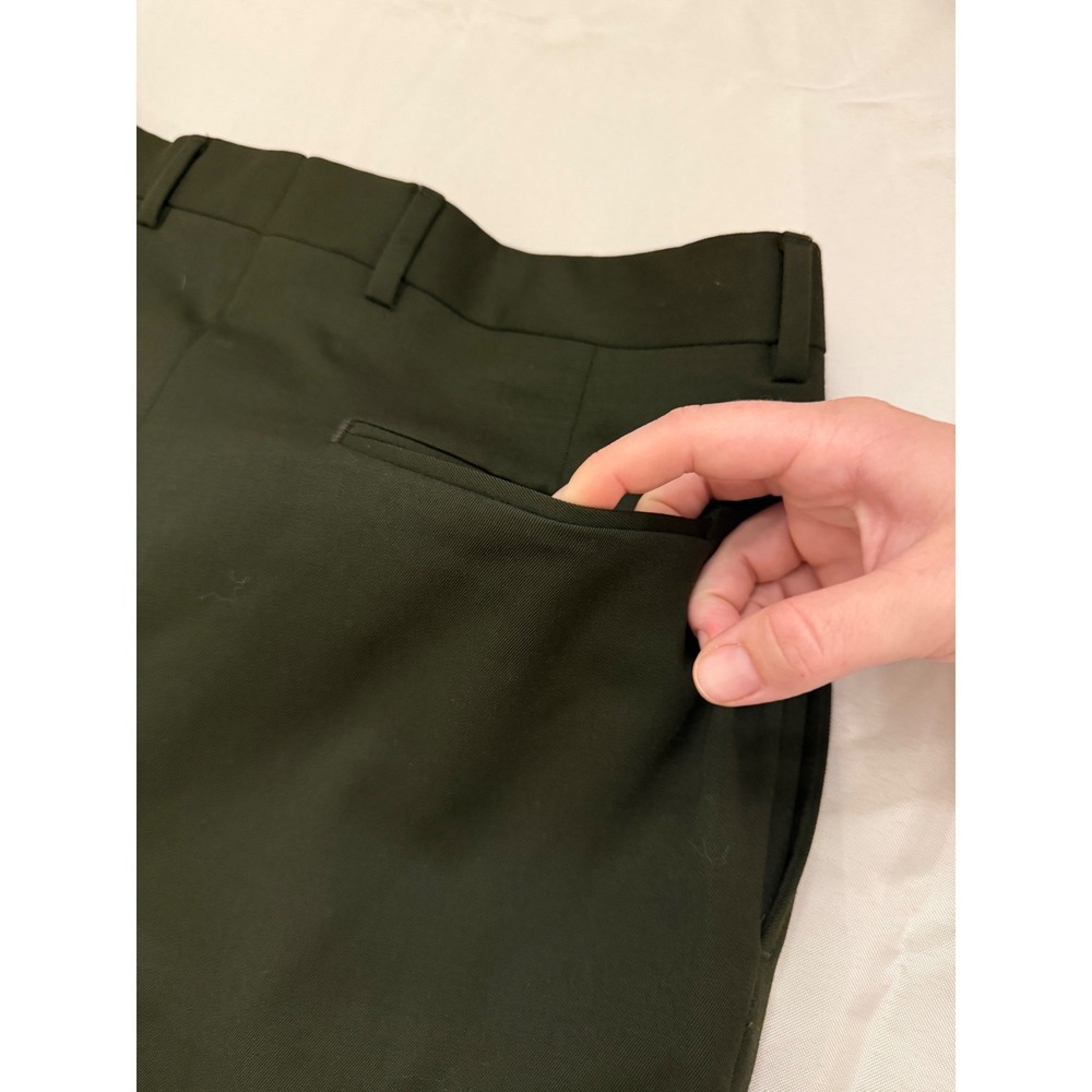 Nordstrom Mens Smartcare Wool Pleated Dress Pants 33R Black Career Office Work - Picture 6 of 9